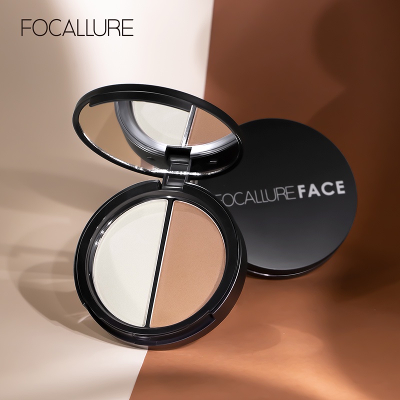 FOCALLURE Highlighter &amp; Coutour Palette with Mirror (BPOM &amp; 100% ORI )