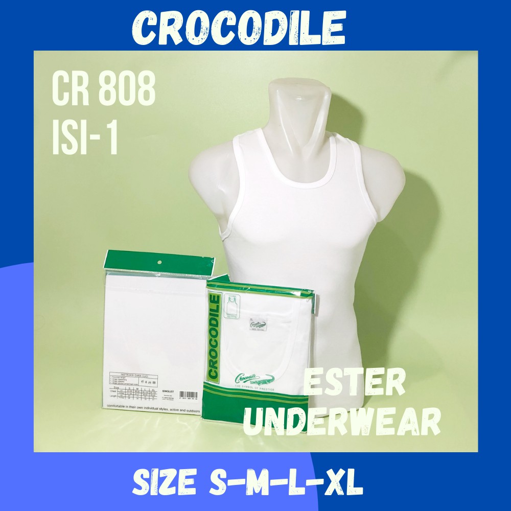 Kaos Singlet Pria CROCODILE CR 808 PUTIH ISI-PCS