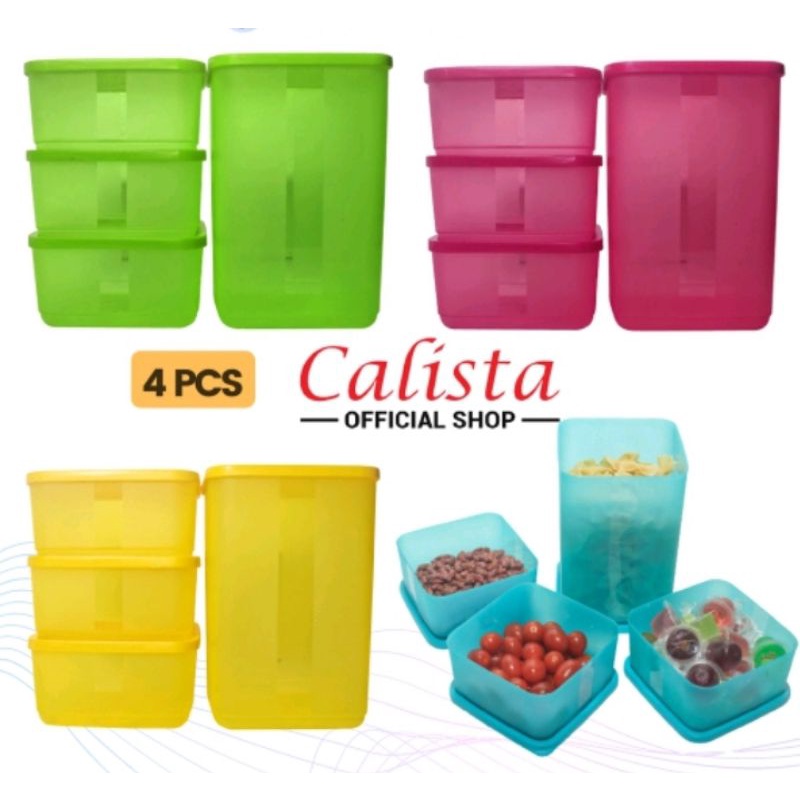 Promo Toples Calista Rose set 4pcs Toples Kue Toples Plastik Tebal Toples BPA Free Toples Plastik Tidak Bau