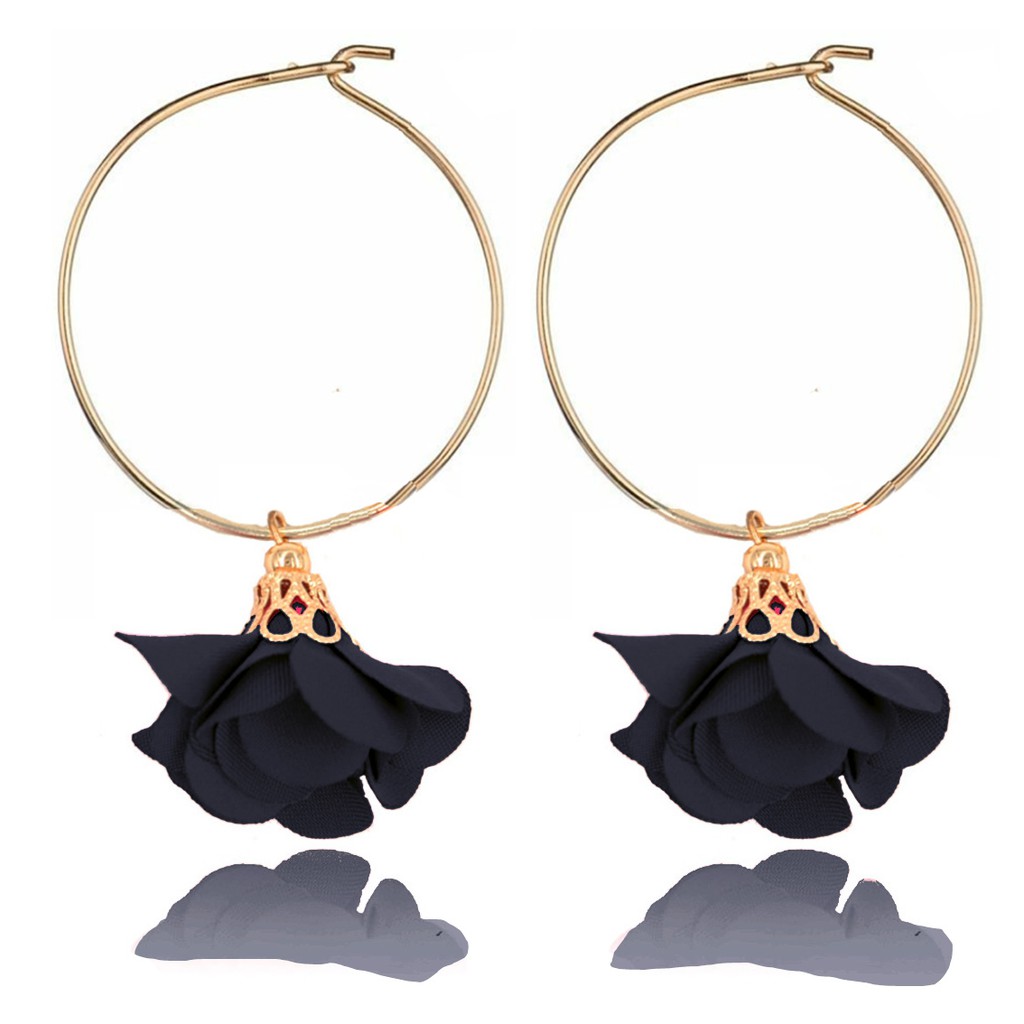 Anting Fashion Style Korea Model Hoops Kombinasi Bunga MISS 55