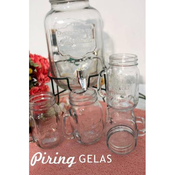 Bayar Di Tempat Dispenser + Mug Jar / Dispenser Kaca / Gelas Minum / Gelas Lucu B Paling Dicari ★★.