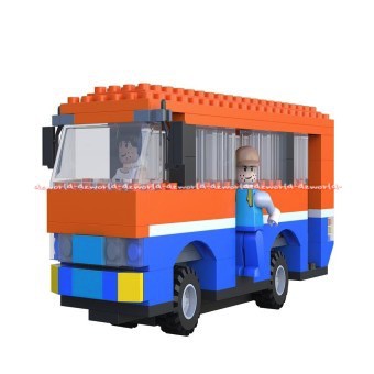 Emco Metro Mini Metro Brick 8651 Mainan Balok Anak Bus Metro Mini Orange