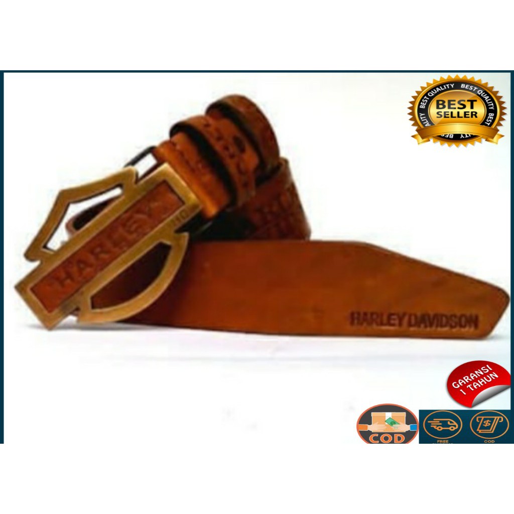 IKAT PINGGANG KULIT ASLI HARLEY DAVIDSON BERKUALITAS DURABLE - SABUK KULIT ASLI HL01 KOKOH