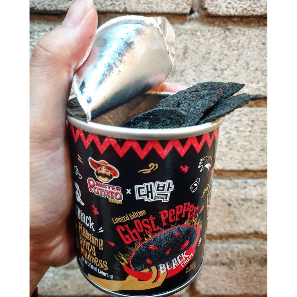 

[READY] GHOST PEPPER MISTER POTATO x GHOSTPEPPER DAEBAK BLACK CRISPS CHIPS LIMITED EDITION MURAH