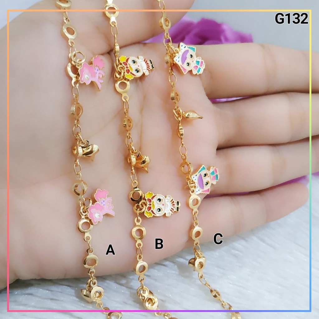  Gelang  kaki xuping gelang  anak doraemon  G132 lapis emas 