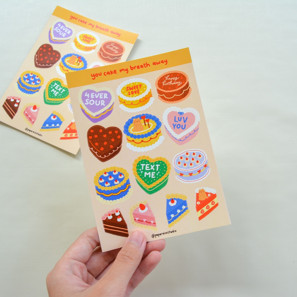 

you cake my breath away sticker sheet