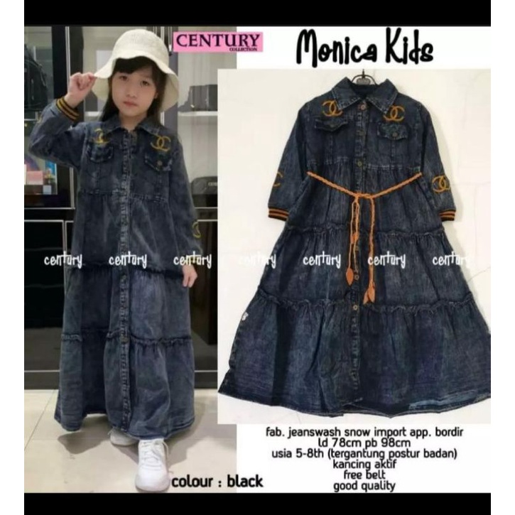 Monica Kids Gamis Anak Usia 5-8Th Dress Anak Wanita
