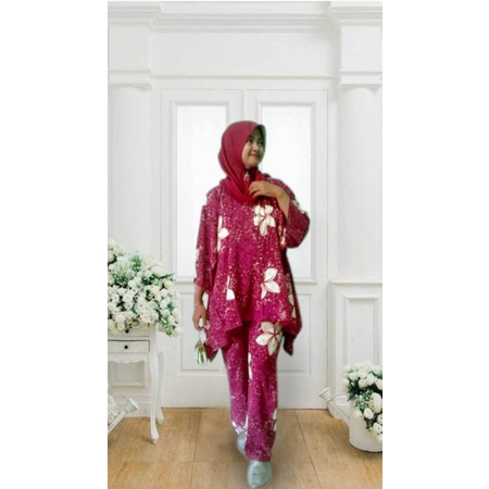 DASTER SET WAKA-WAKA MOTIF BUNGA||RESLETING DEPAN(BUSUI)