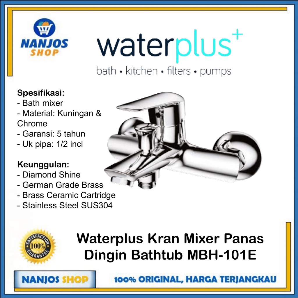 Waterplus Keran Kran Mixer Panas Dingin Bathtub Mandi Mbh 101e Mbh101e