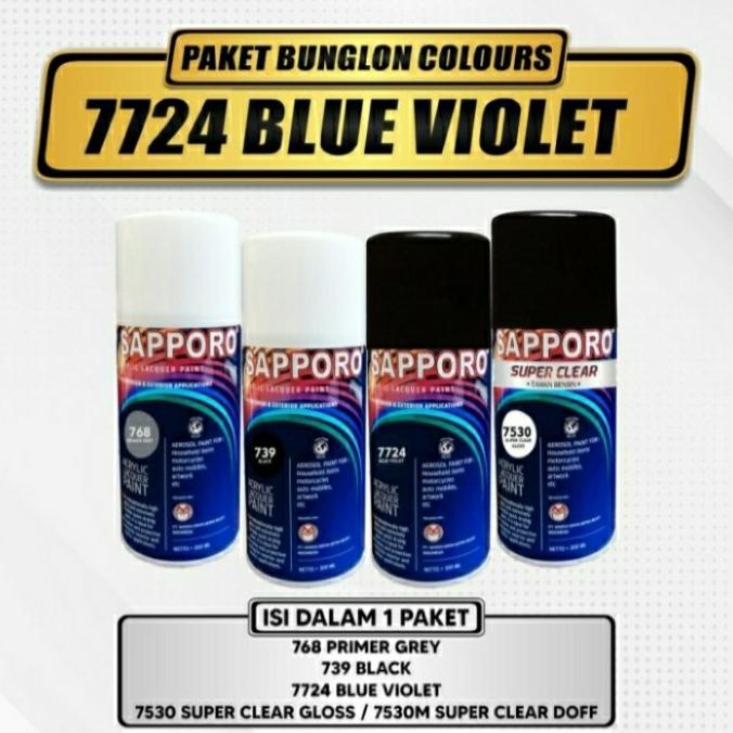 Paket Cat semprot Sapporo Bunglon Blue Violet / Pilok / Pylox