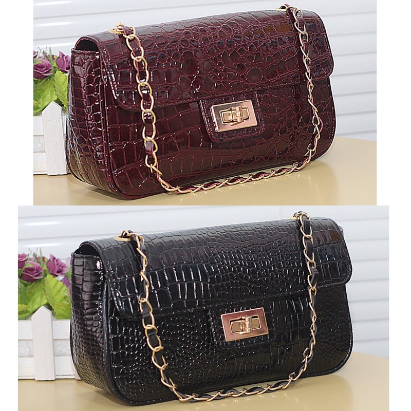 TAS TOTE BAG WANITA CROCO POLOS SHOULDER TOTEBAG MURAH LUCU KPOP FASHION RANTAI TALI KASUAL TERMURAH