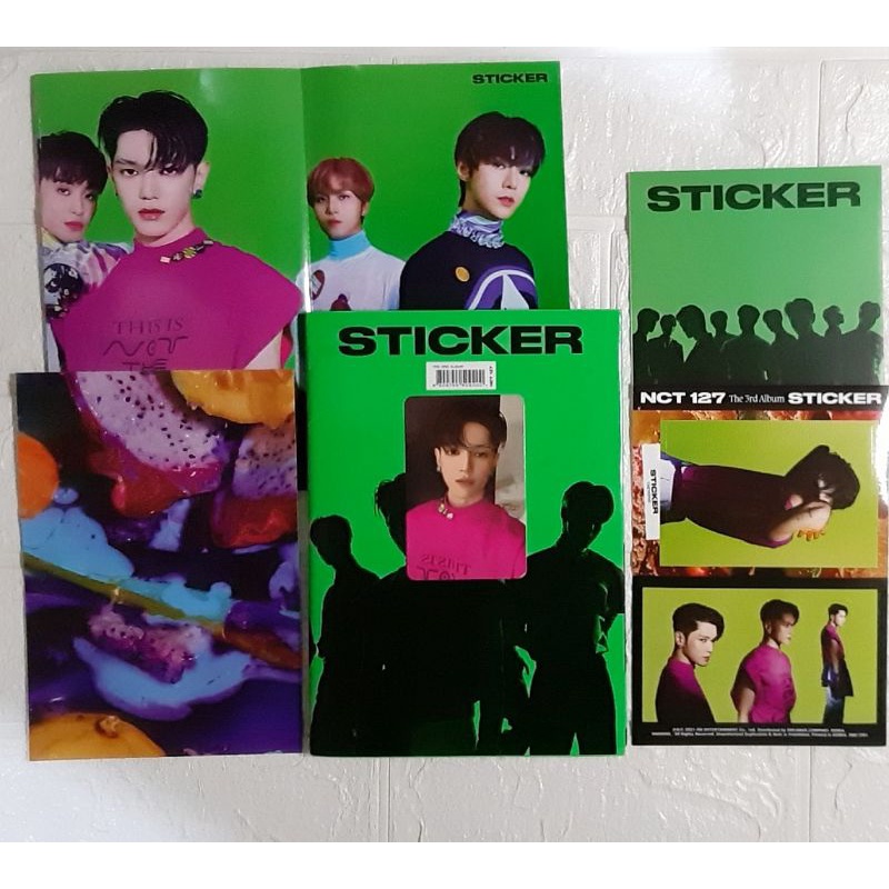 unsealed album nct 127 sticker taeyong set sticky ver official pc taeyong jaehyun sticker sticky ver