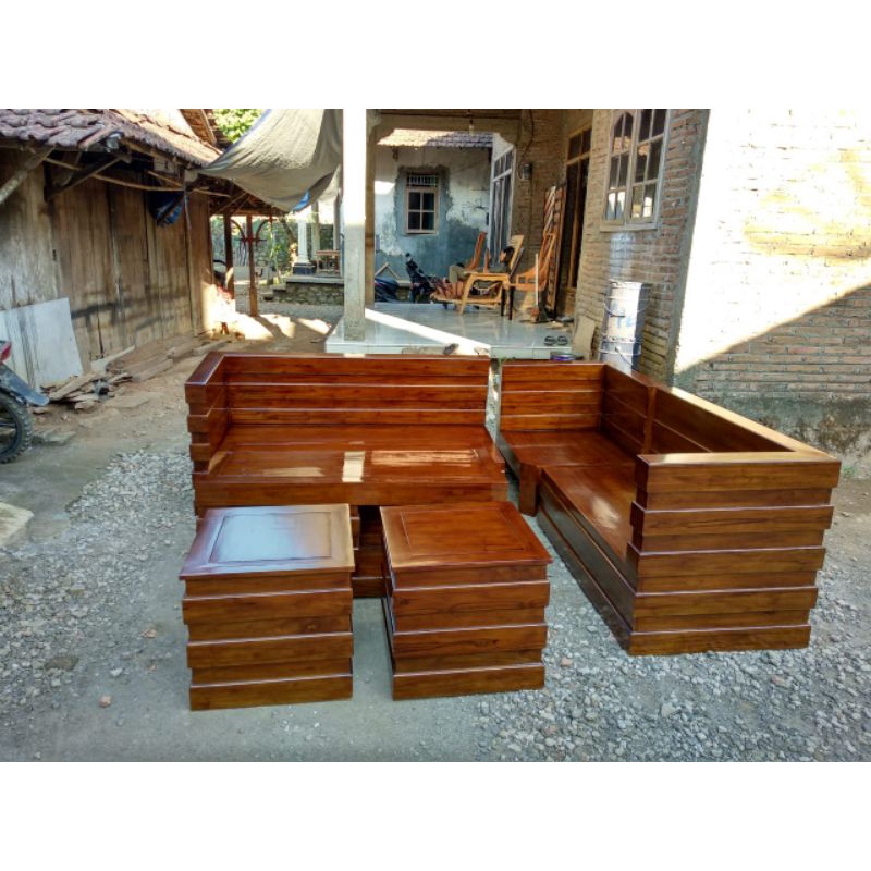 KURSI SUDUT BOX MINIMALIS MODEL/KURSI JATI/KURSI SUDUT/KURSI BOX TERMURAH