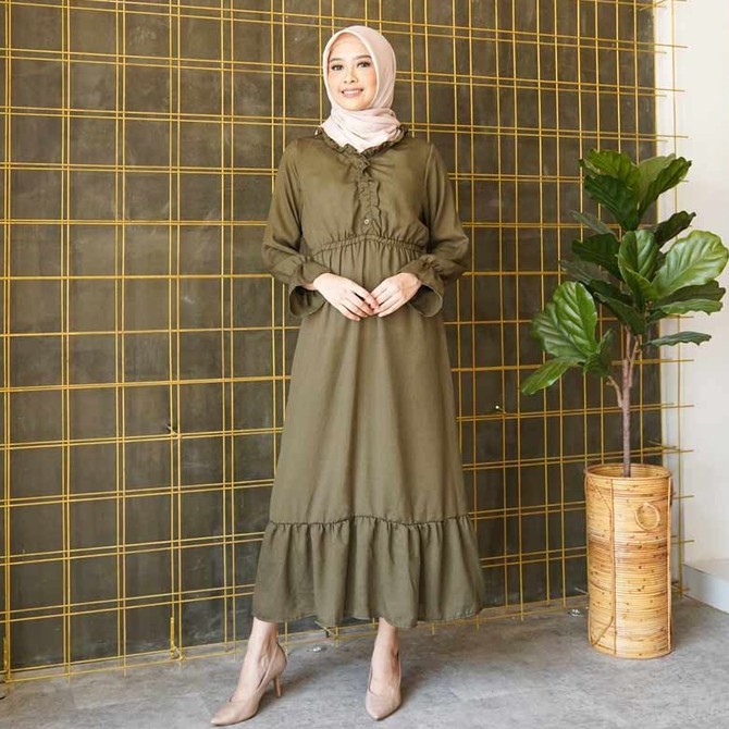 Marshella Crinkle Dress - Pakaian Muslim Wanita Gamis Premium