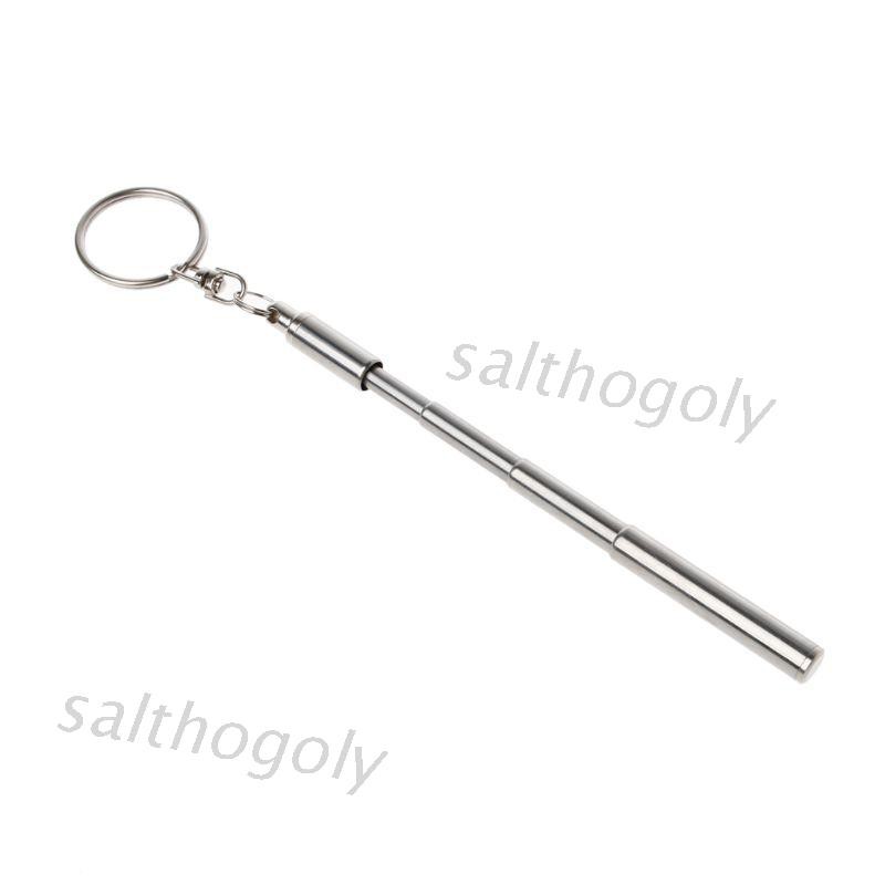 Moonlight&quot; Portable Stainless Steel Telescopic Ballpoint Pen Metal Key Ring Keychain Tools