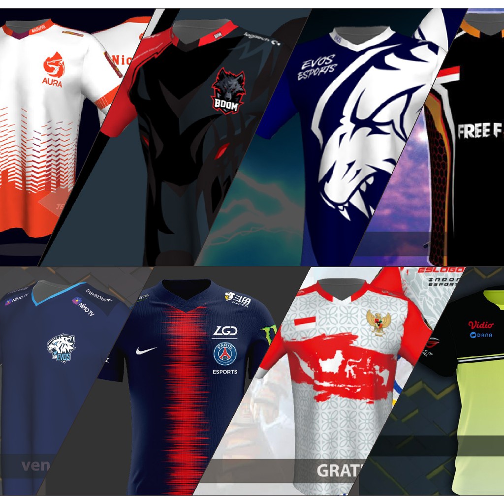 Paket Hemat 3pcs Jersey Desain Katalog - kaos gaming dota ml freefire
