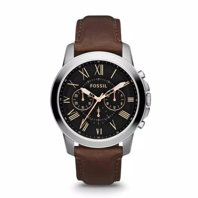 JAM TANGAN PRIA FOSSIL FS4813 GRANT BROWN LEATHER ORIGINAL