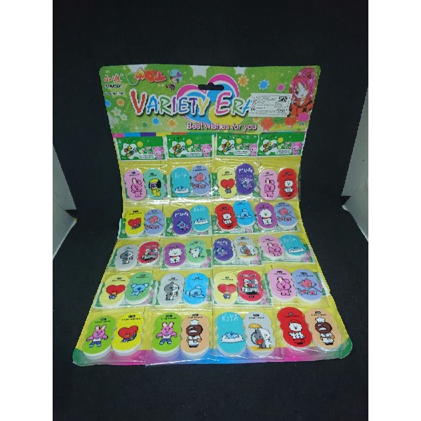 

mainan penghapus bts21 isi 40pcs