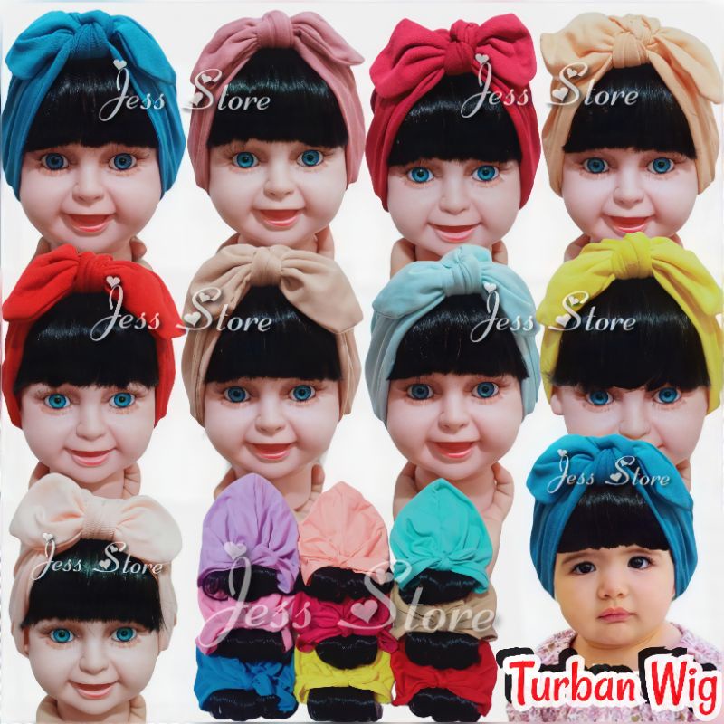 Turban Baby Wig Poni / Topi Turban Anak Poni / Ciput Anak Poni Size:0-3T