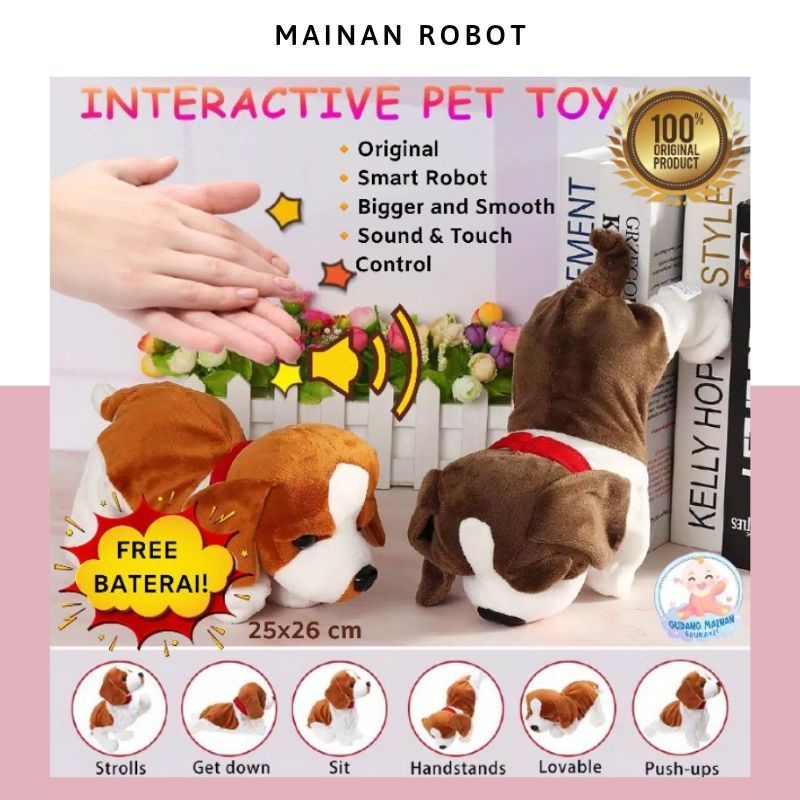 Seperti Anjing Asli! Mainan Robot Boneka Anjing  Super Pintar Gerak dan Bunyi