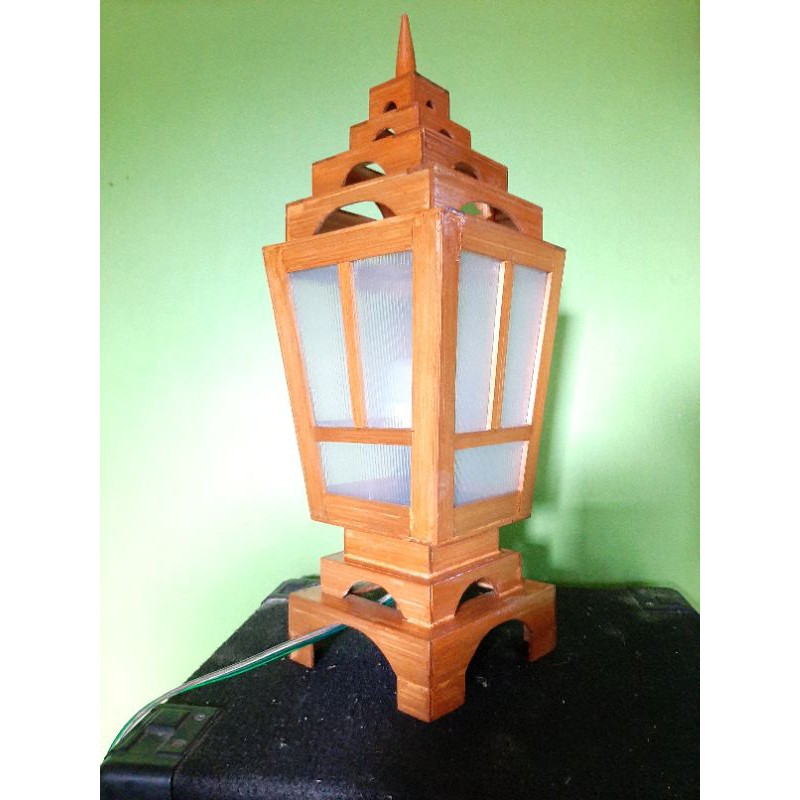 LAMPU MEJA UNIK BAMBU