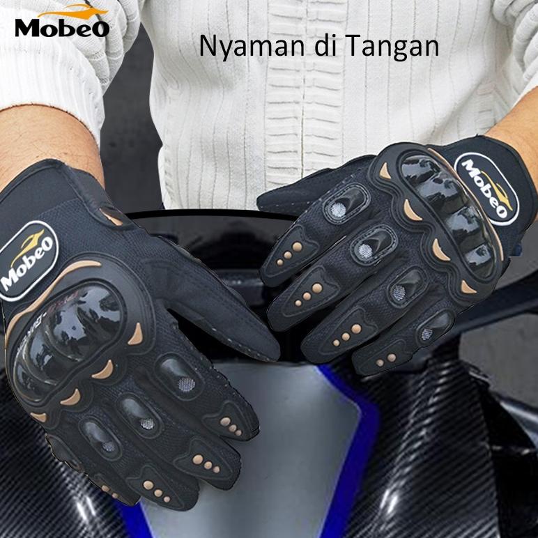 Mobeo Sarung Tangan Motor Pro Rider Sporty Batok Biker Full Finger Gloves ‑ Pkb31au22p