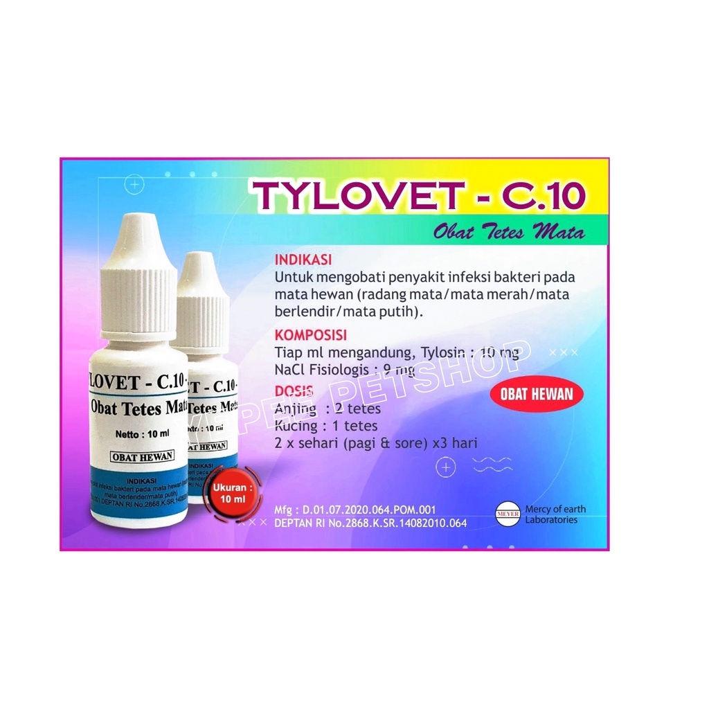 TYLOVET 10ml ( Obat Tetes Mata Kucing) Obat Patten