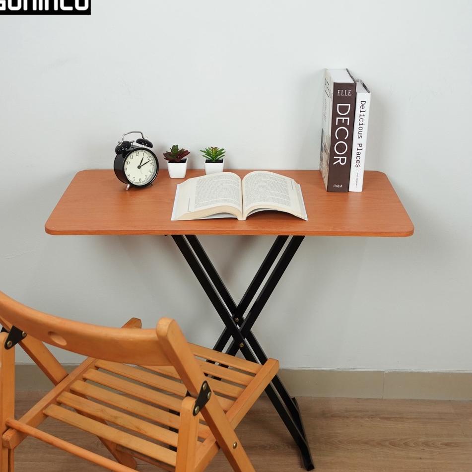 [KODE PRODUK MWLU03555] GUNINCO MEJA LIPAT KAKI SILANG kayu besi meja laptop portable meja makan caf