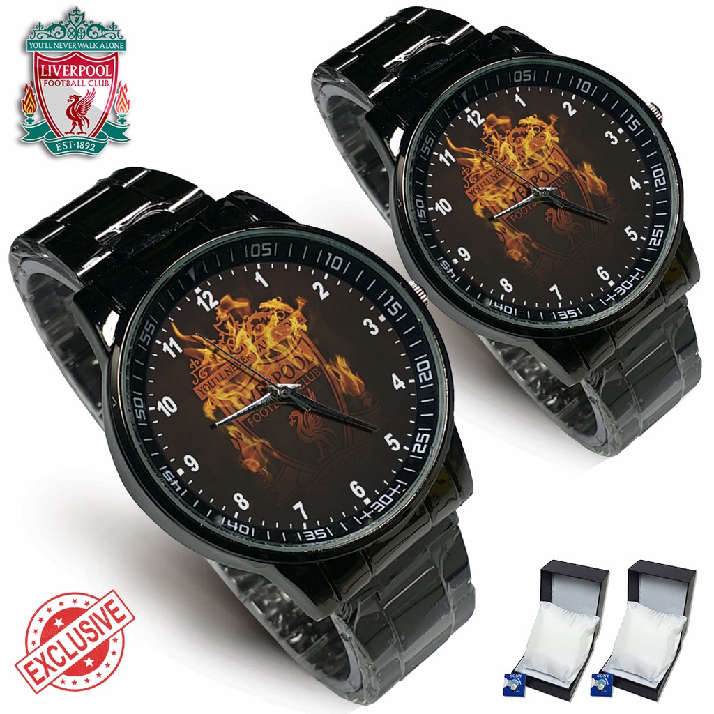 ( Keren ) Jam Tangan Liverpool Rantai Hitam - Couple / Satuan Exclusive 6