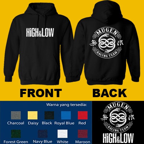 JAKET HOODIE PRIA WANITA HIGH AND LOW MUGEN / DISTRO / COD