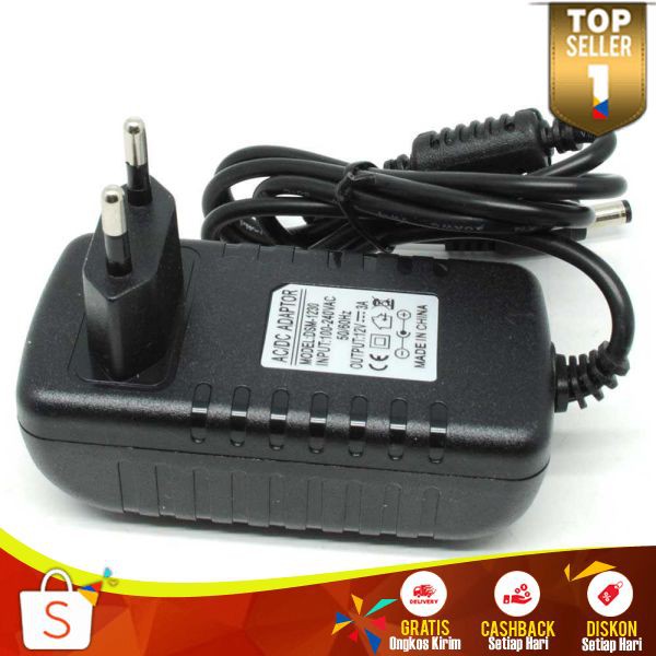 DSM Adaptor Power LED Strip DC12V 3A Kepala Plug 5.5x2.5mm AC Adapter Murah Power Adaptor Serbaguna