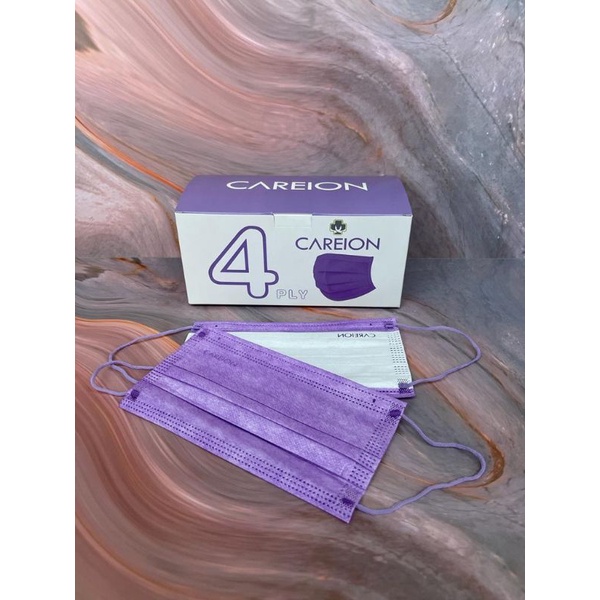 Masker Earloop 4 Ply Careion Embost 50pc / 4 ply Warna Warni