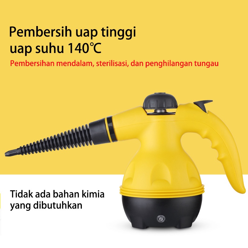 Mesin Steam Cleaner Pembersih Uap Listrik Portabel Steamer Genggam Rumah Tangga Rumah Kantor Kamar Membersihkan Peralatan Lampiran Alat Sikat Dapur