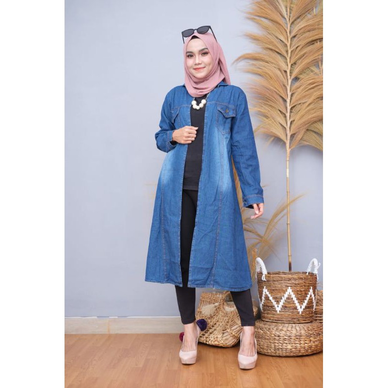 KARDIGAN JEANS TANGAN PANJANG