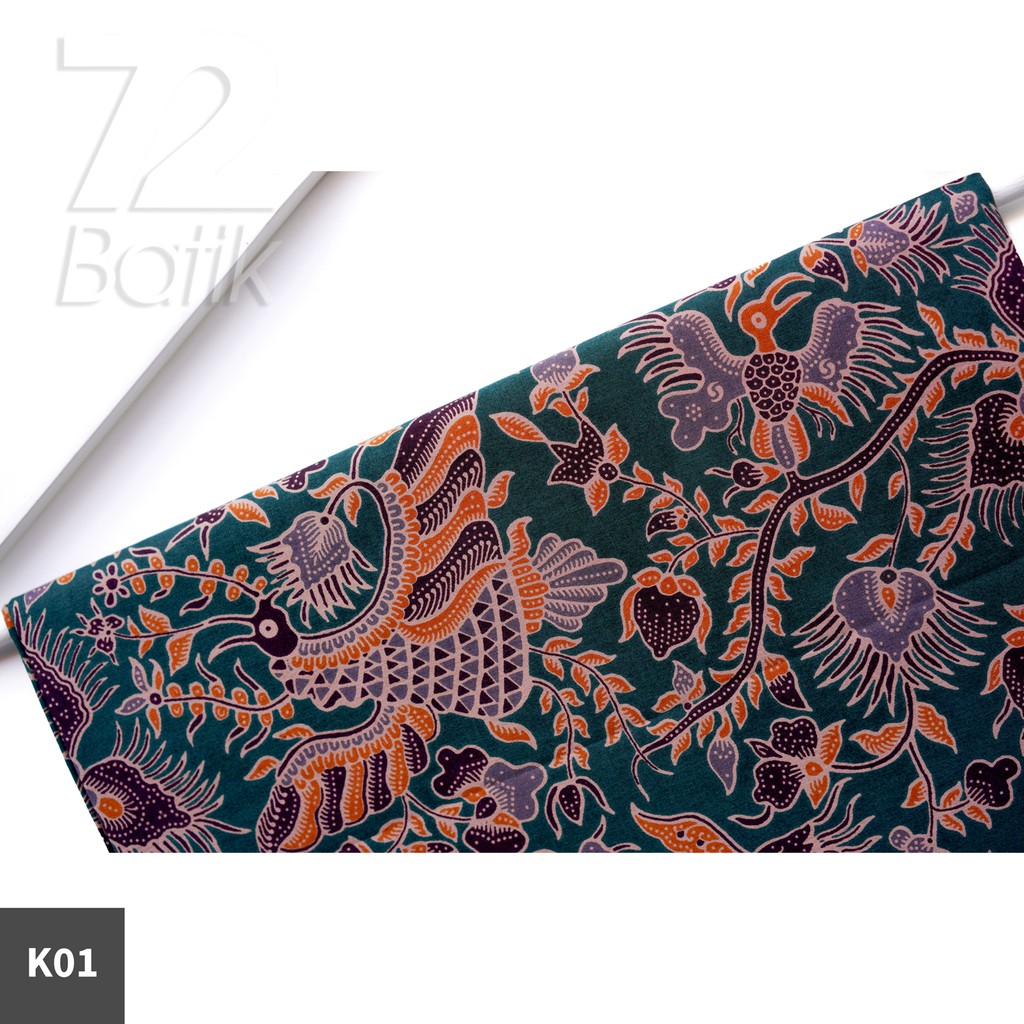 KAIN BATIK PREMIUM Bahan Katun Motif Burung Warna Hijau Ijo Tua 726110 Cap 72 Jarik Jarit Samping Kebat Panjang Batik Katun Modern Premium Bahan Seragam Batik Pernikahan Kantor Keluarga Murah Kamen Jadi Batik Bali Lembaran