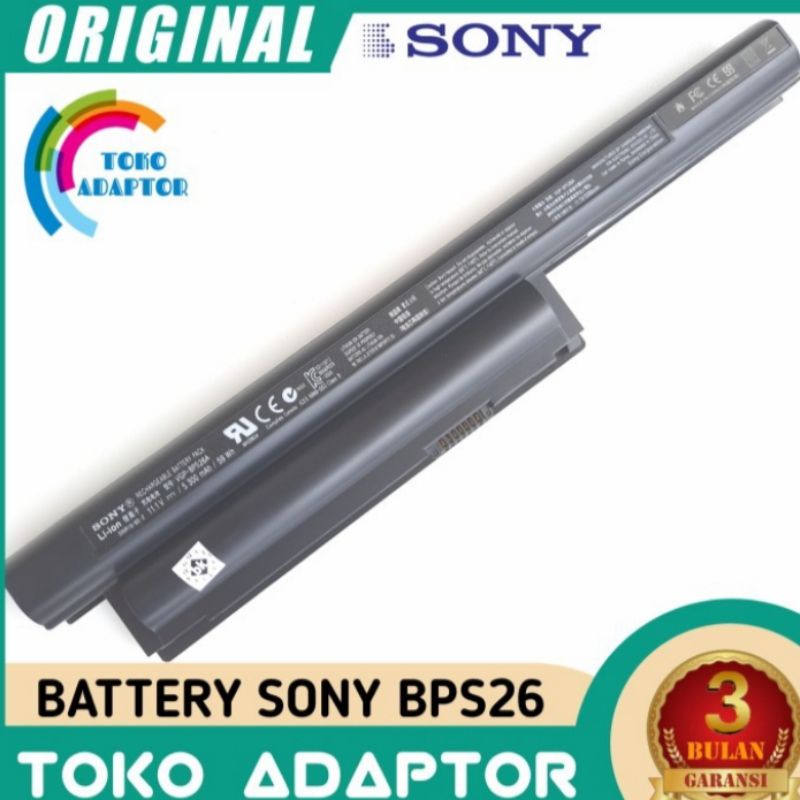 Baterai Batre Laptop SONY VAIO VGP-BPS26A VGP-BPL26 VGP-BPS26 VPCCA SVE15115EHW PCG-61713L ORIGINAL