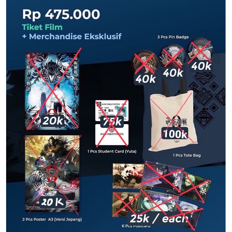 Sharing jujutsu kaisen 0 (JJK) movie fan screening official merchandise