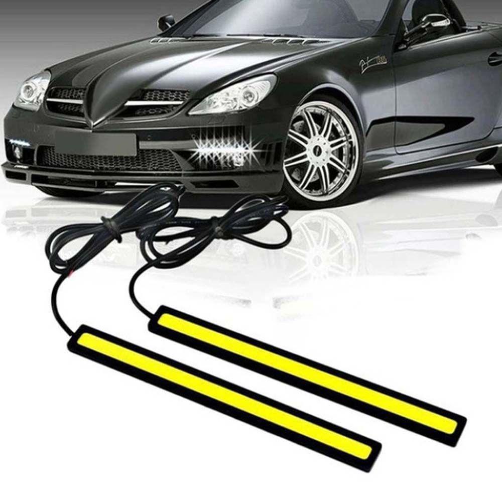 Lanfy Lampu LED Strip Mobil 12V COB 17cm Flexible LED Daytime Running Lights Lampu Eksternal Mobil Fog Lamp