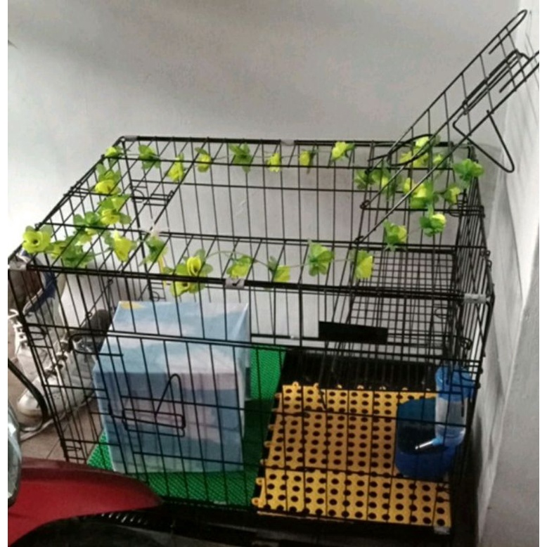 KANDANG KUCING SIZE L LARGE JUMBO BESI TEBAL TINGKAT 1 PET CAGE SANGKAR KOTAK LIPAT KUCING