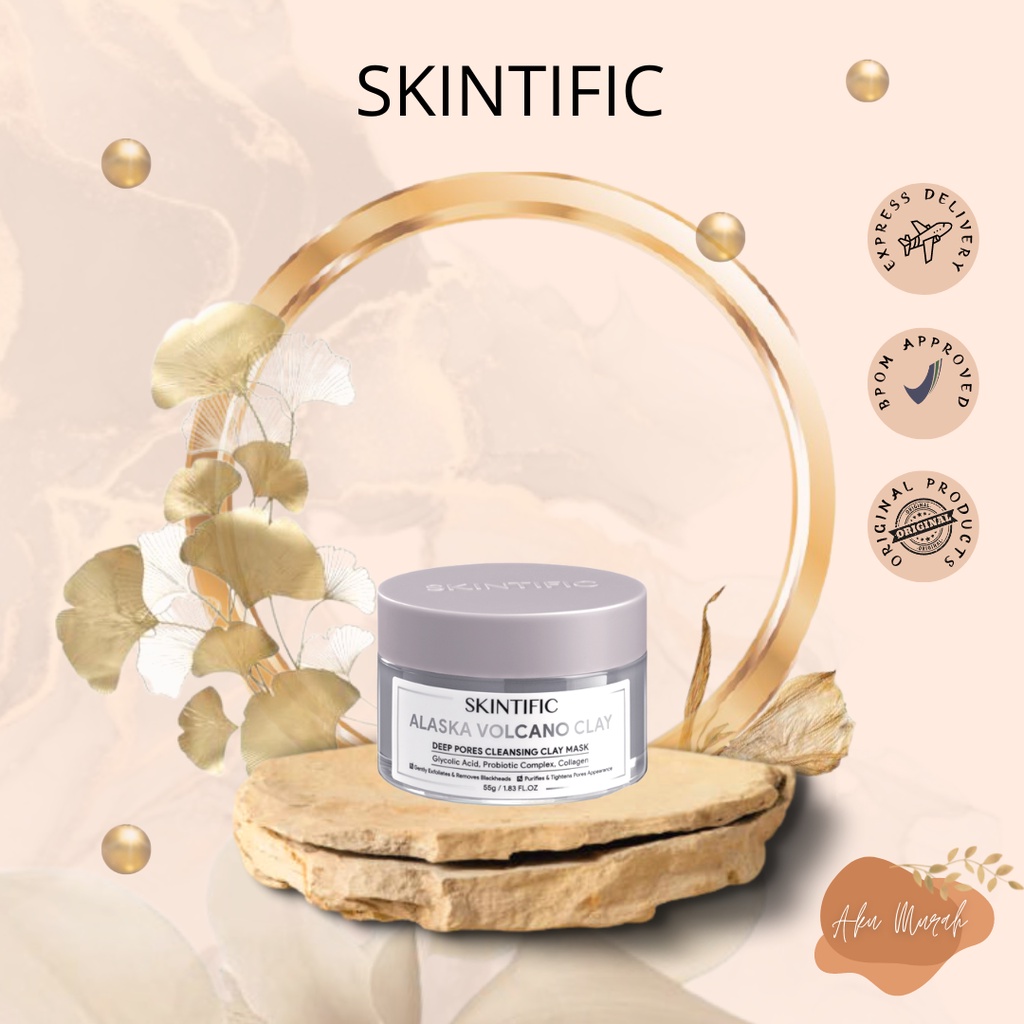 SKINTIFIC Alaska Volcano Clay Mask Deep Pores Cleansing Mud Mask 55g [BPOM]