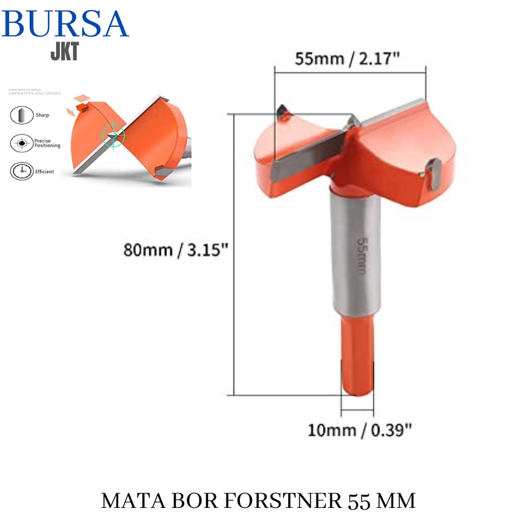 MATA BOR KAYU ENGSEL SENDOK MERAH FORSTNER BIT HOLE SAW 16 - 60 MM