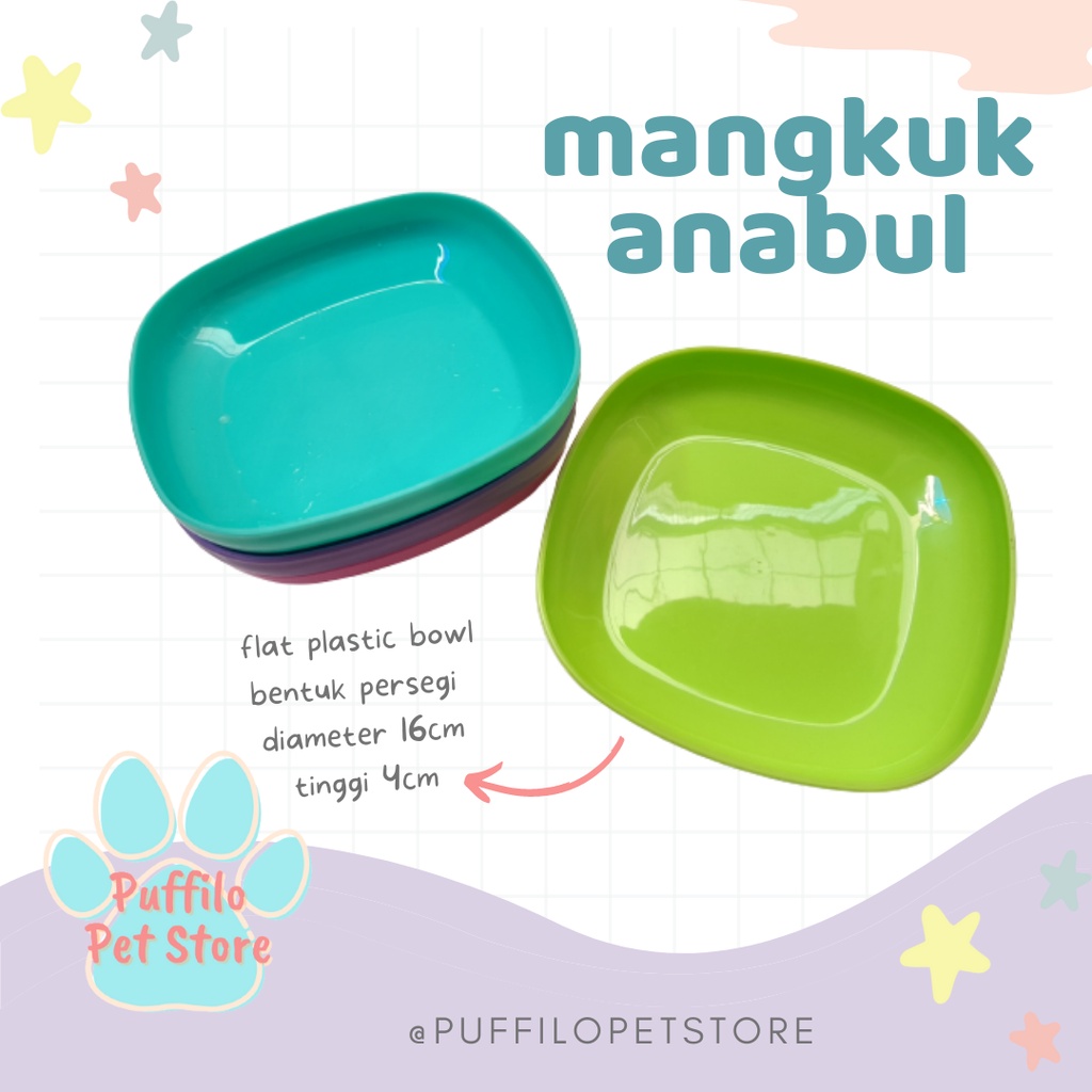 PET BOWL FLAT PLASTIC  / MANGKUK ANJING KUCING MEDIUM