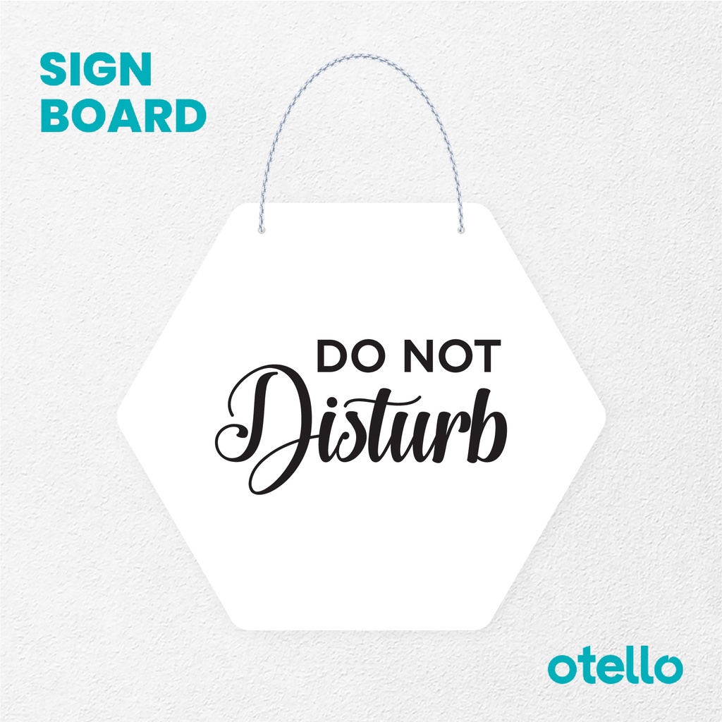 Otello Sign Do Not Disturb Signage Board Acrylic Papan Gantung Label Akrilik Rantai Petunjuk Toko Modern Minimalist Kafe Restoran Kantor Gedung Cafe