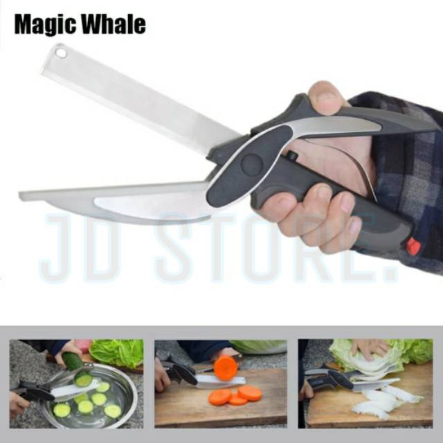 Pisau guntingan talenan CLEVER CUTTER 2 in 1 multifungsi