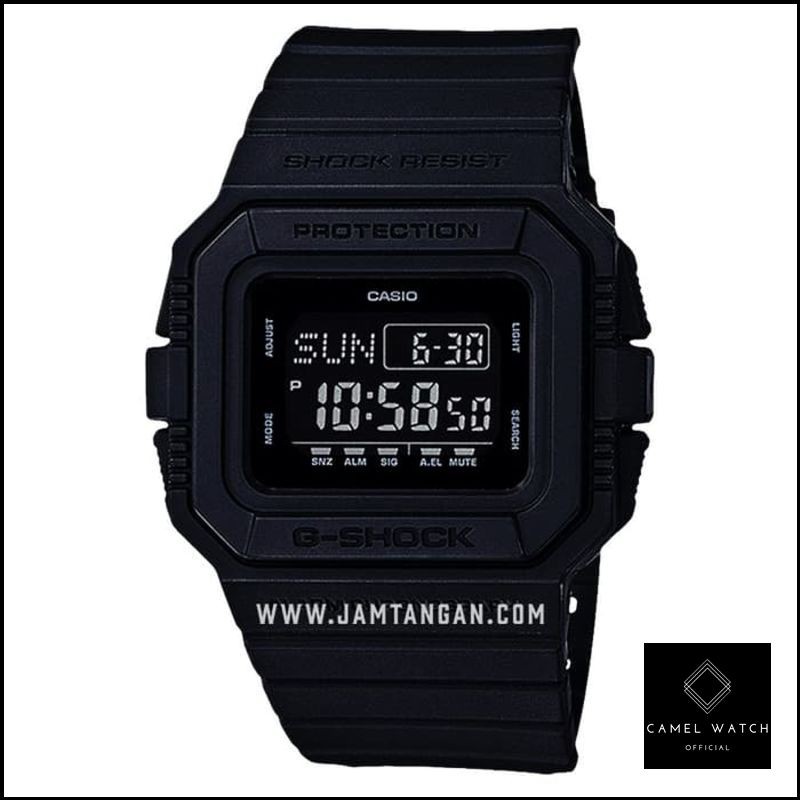 Promo Casio G-Shock DW-D5500BB-1DR Clock Alarm Chronograph Black Resin Band