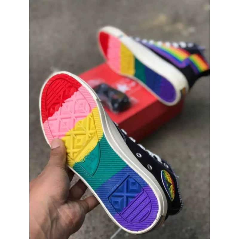 SEPATU CONVERSE HIGH70s X RAINBOW PELANGI MIRROR PK 1:1 ORIGINAL BNIB MADE IN VIETNAM