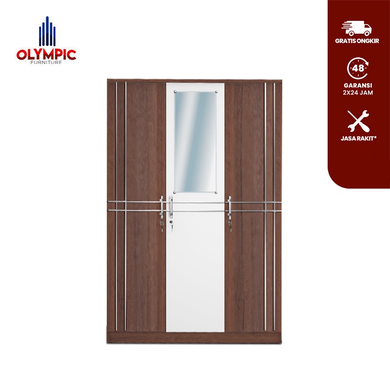Olympic Lemari Kayu Tiga Pintu / Lemari Pakaian Tiga Pintu / MARINO 3P ORIGINAL