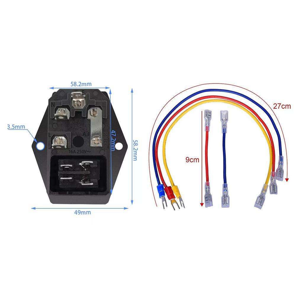 Preva Power Switch Socket Dapat Diganti Aksesoris Printer 3D Daya AC Stop Kontak Tiga pin