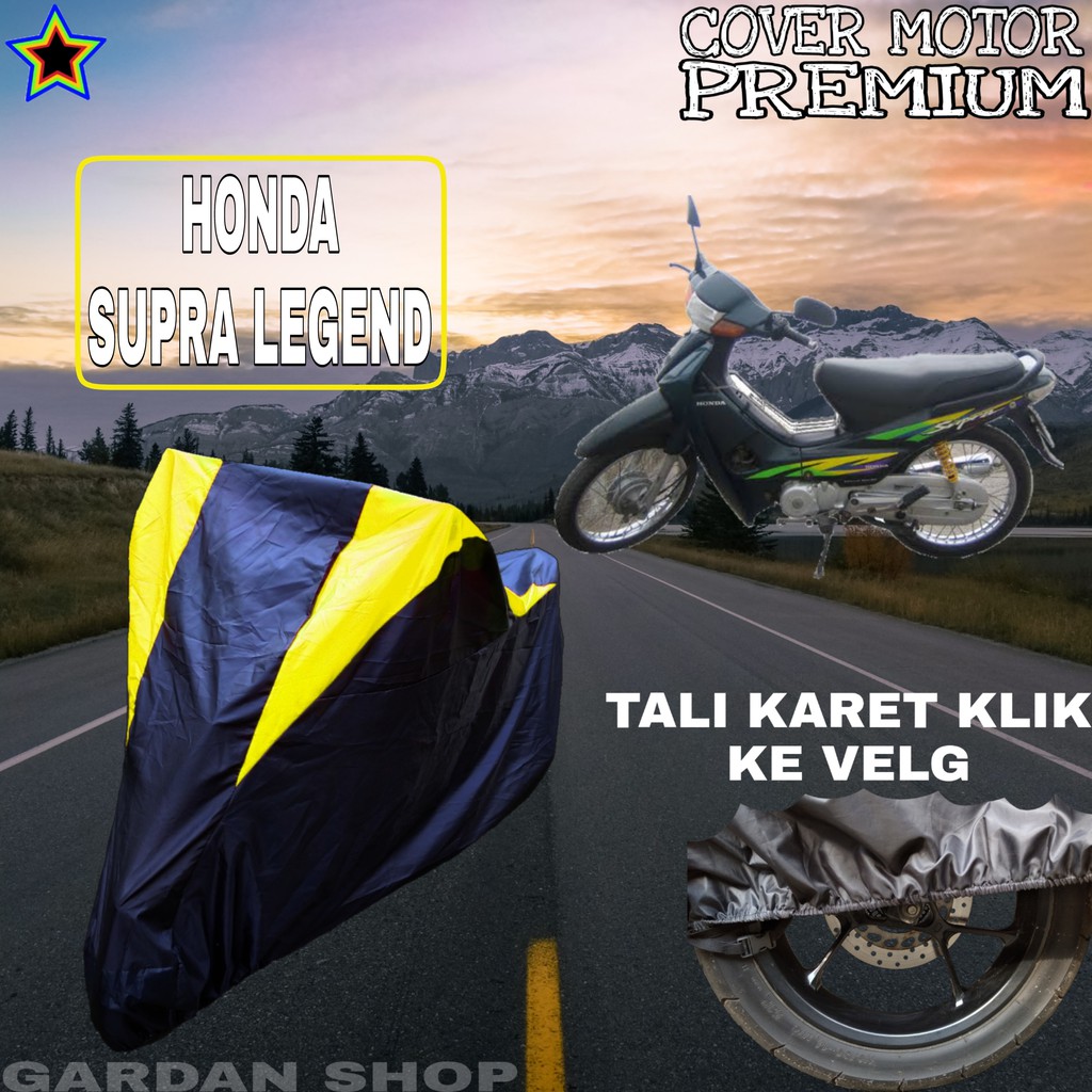 Sarung Motor HONDA SUPRA LEGEND Hitam Kuning Body Cover Penutup Pelindung Motor Honda Supra PREMIUM