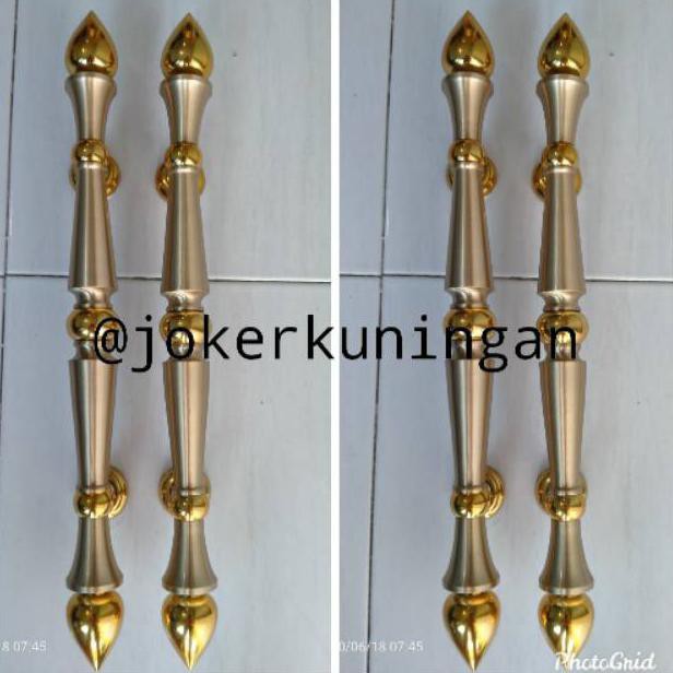 Handle pintu rumah Gagang pintu rumah motif monas 51cm dua set Terbaik